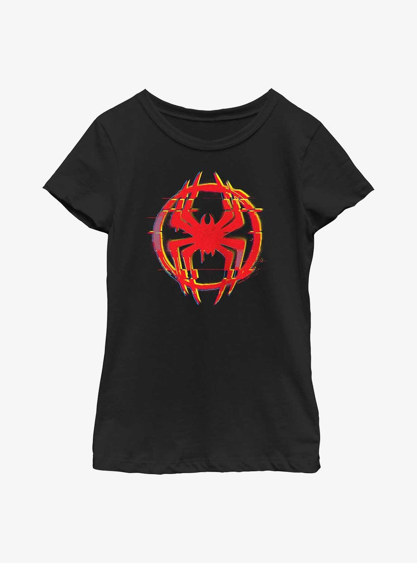 Marvel Spider-Man: Across the Spider-Verse Glitchy Miles Morales Logo Youth Girls T-Shirt, , hi-res