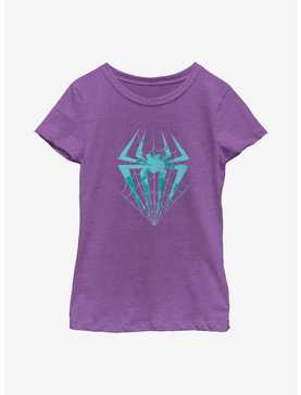 Marvel Spider-Man: Across the Spider-Verse Spider-Gwen Logo In Webs Youth Girls T-Shirt, , hi-res