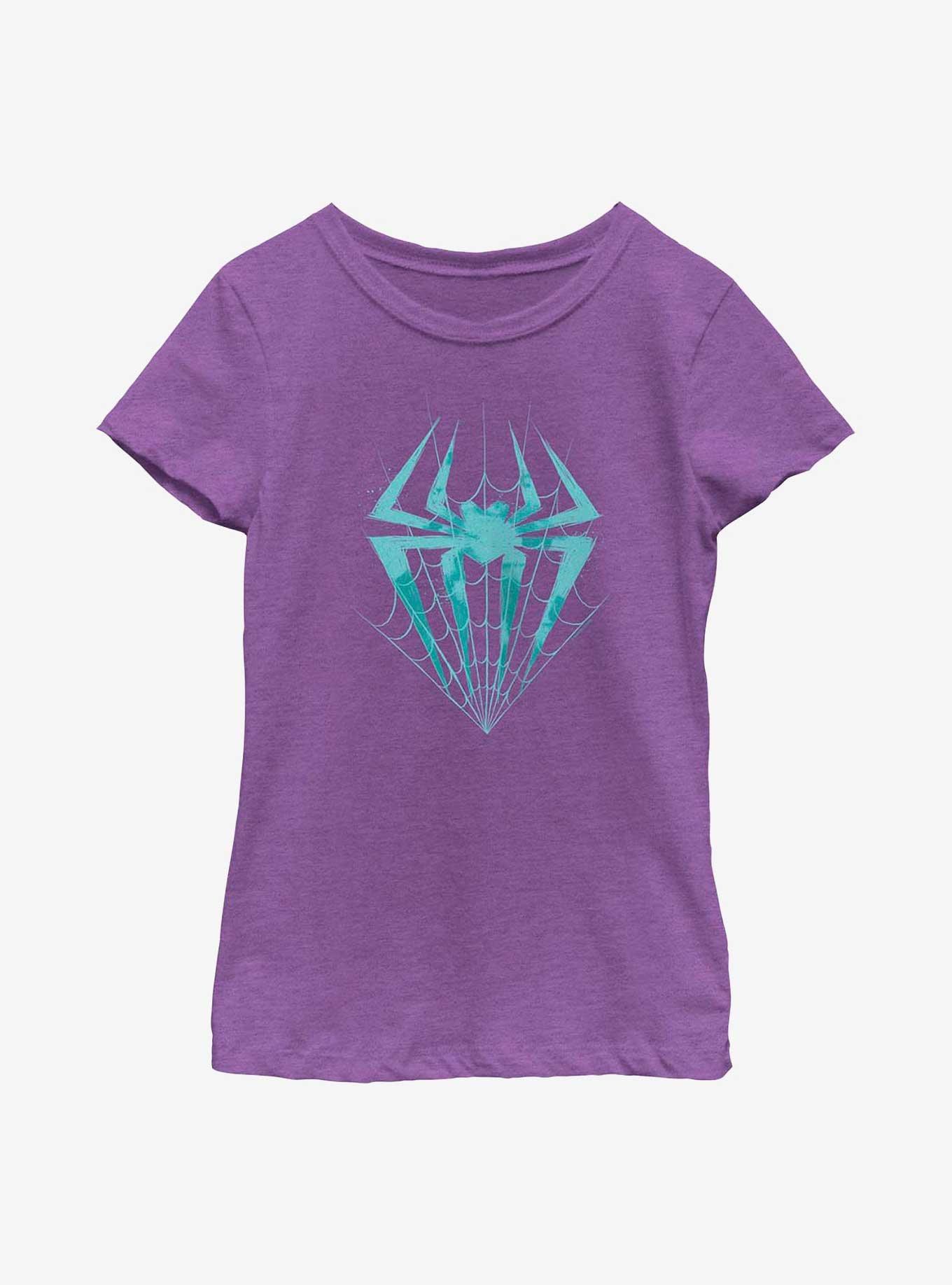 Marvel Spider-Man: Across the Spider-Verse Spider-Gwen Logo In Webs Youth Girls T-Shirt, , hi-res