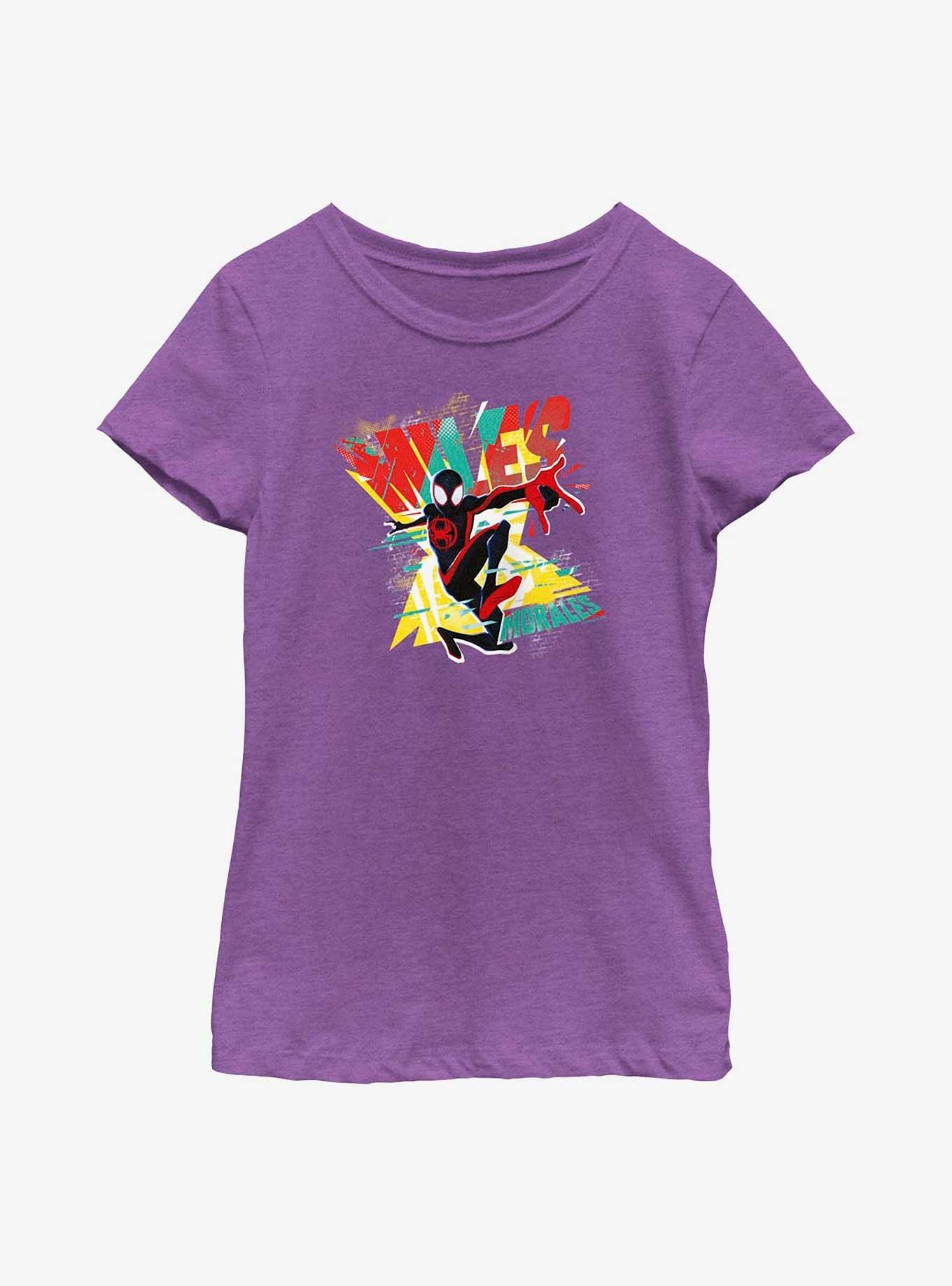 Marvel Spider-Man: Across the Spider-Verse Miles Morales Poster Youth Girls T-Shirt, , hi-res
