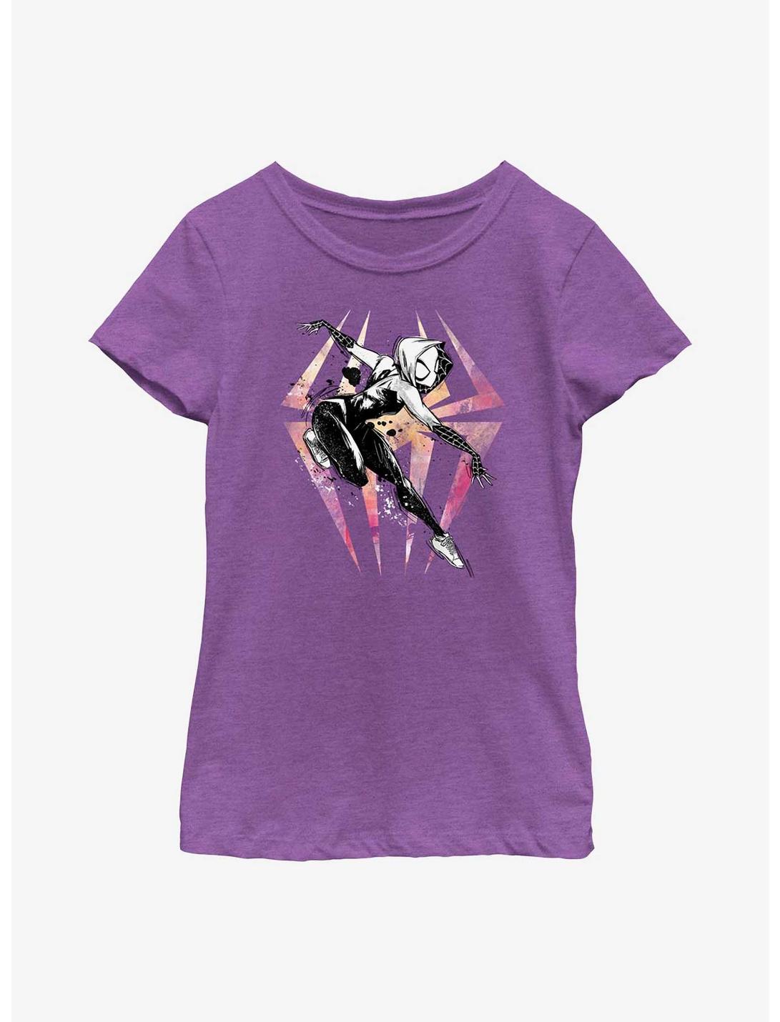 Marvel Spider-Man: Across the Spider-Verse Sketchy Spider-Gwen Youth Girls T-Shirt, PURPLE BERRY, hi-res