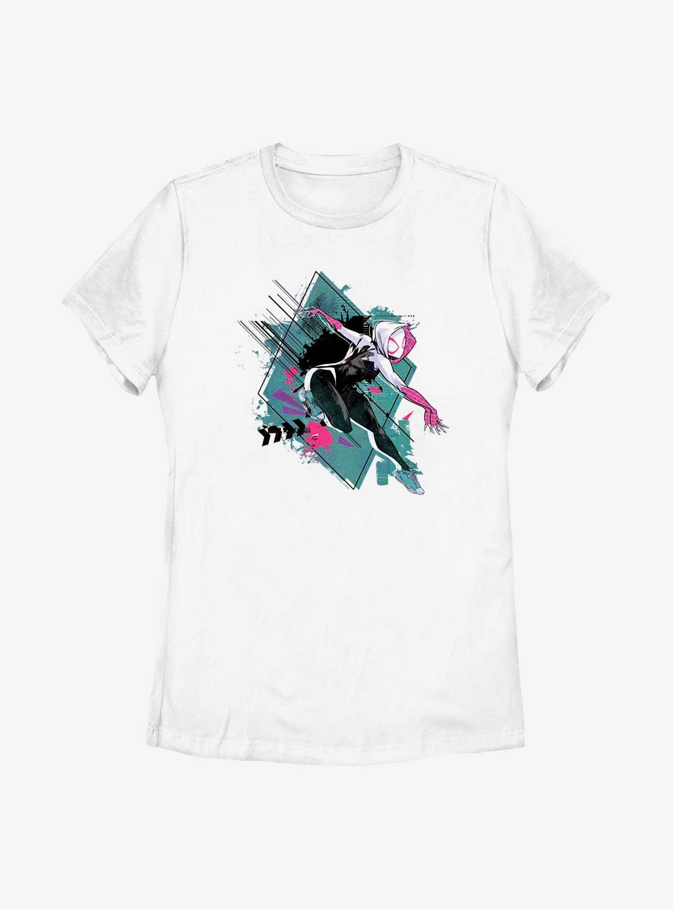 Marvel Spider-Man: Across the Spider-Verse Spider-Gwen In Action Womens T-Shirt, WHITE, hi-res
