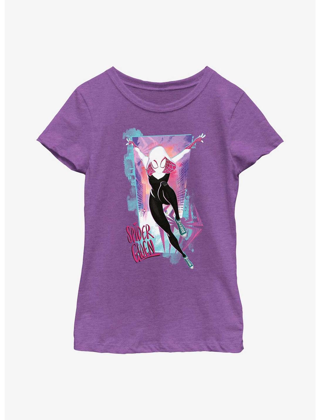Marvel Spider-Man: Across the Spider-Verse Spider-Gwen Poster Youth Girls T-Shirt, PURPLE BERRY, hi-res