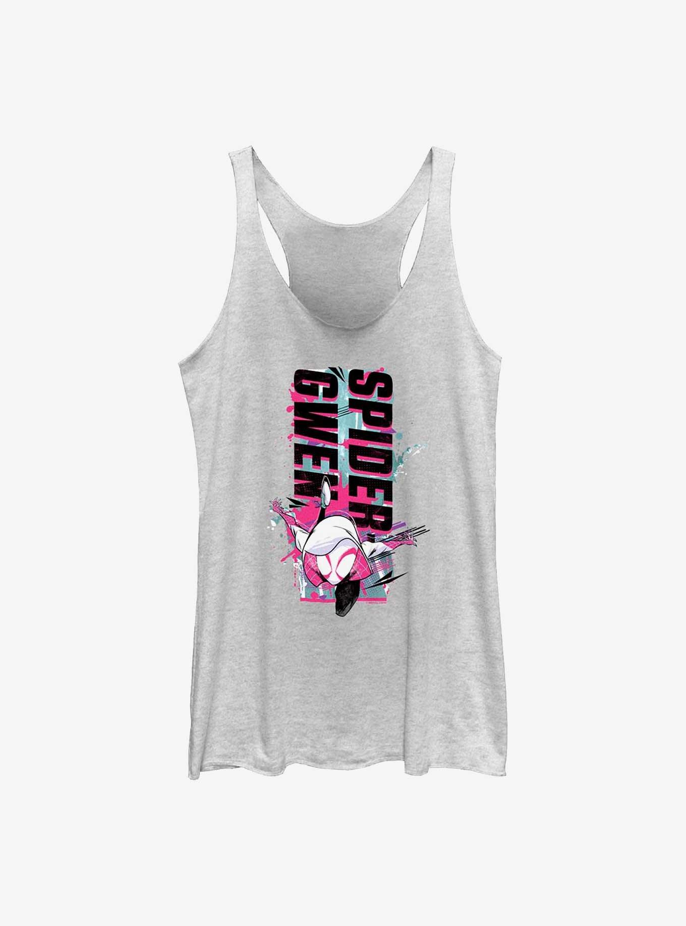 Marvel Spider-Man: Across the Spider-Verse Spider-Gwen Dashing Womens Tank Top, WHITE HTR, hi-res