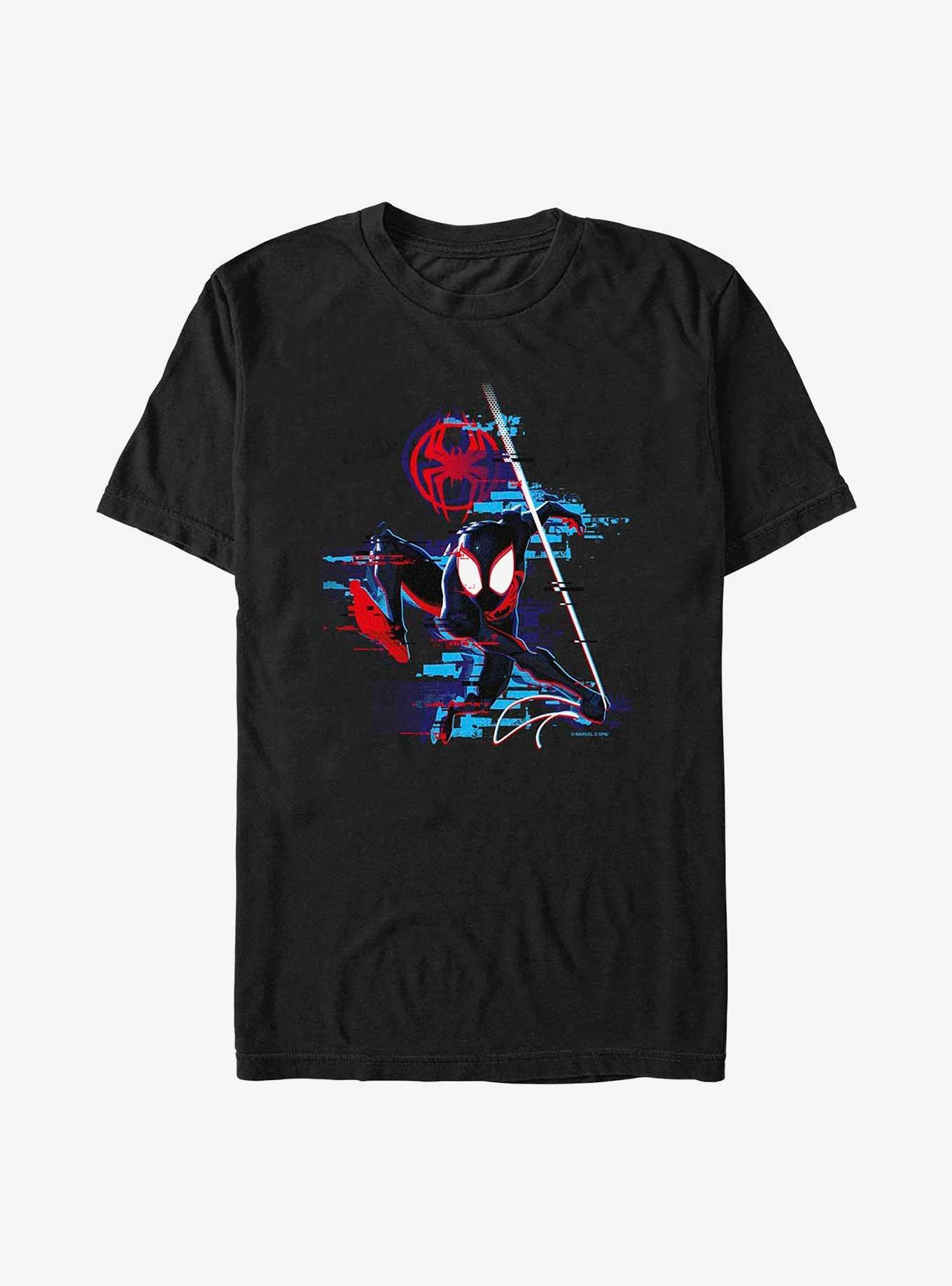 Marvel Spider-Man: Across the Spider-Verse Glitchy Miles Morales T-Shirt, BLACK, hi-res