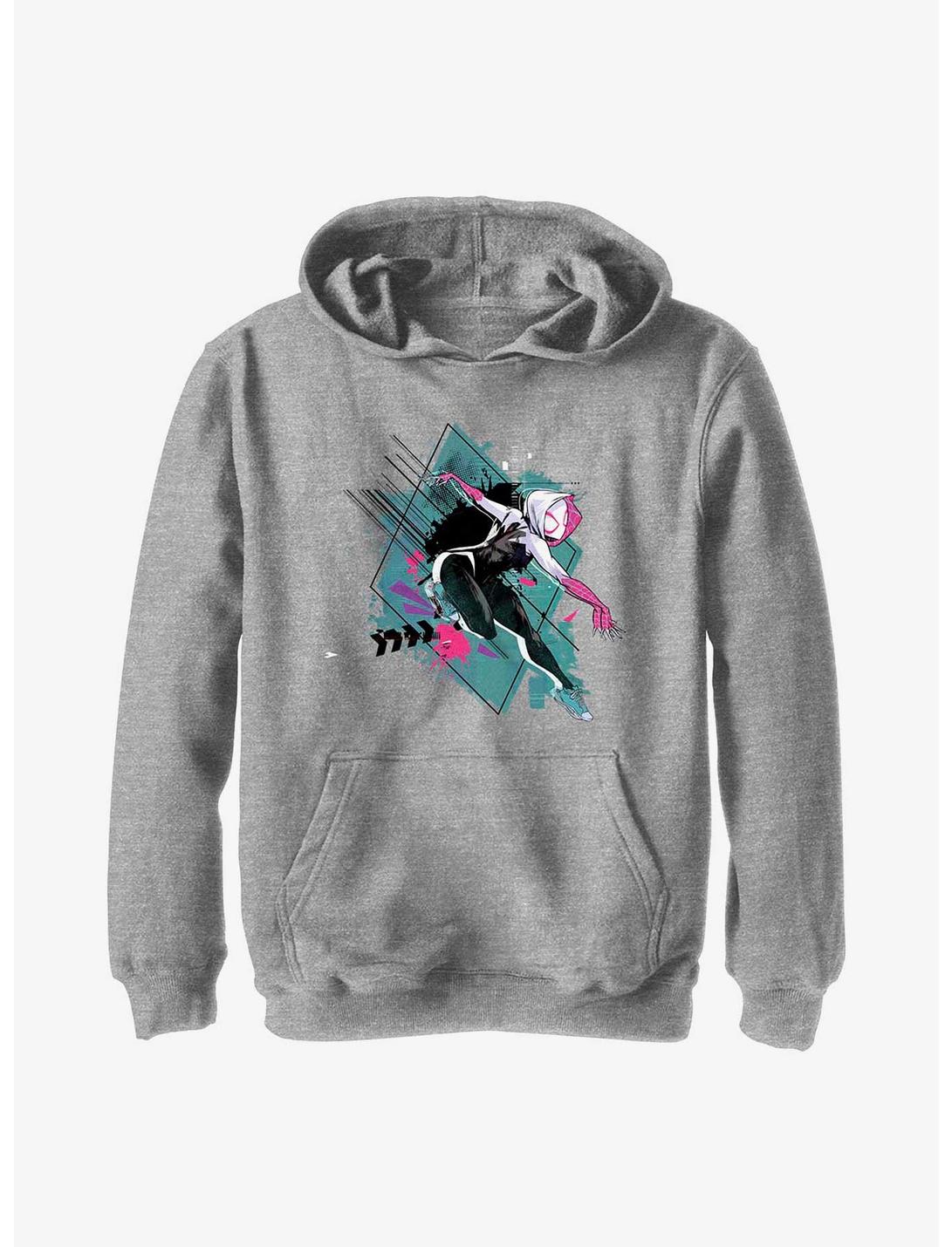 Marvel Spider-Man: Across the Spider-Verse Spider-Gwen In Action Youth Hoodie, ATH HTR, hi-res