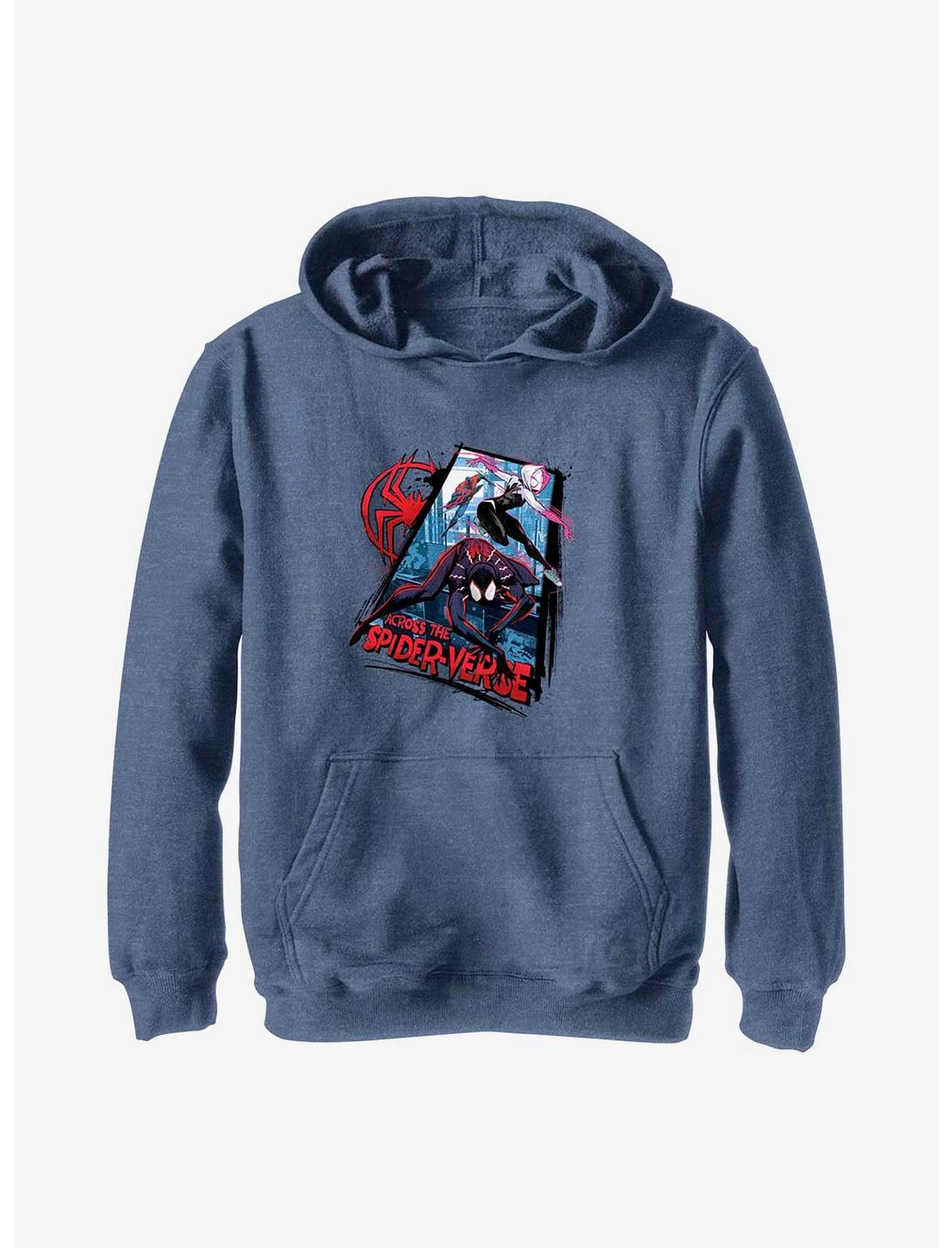 Marvel Spider-Man: Across the Spider-Verse Spider Trio Youth Hoodie, NAVY HTR, hi-res