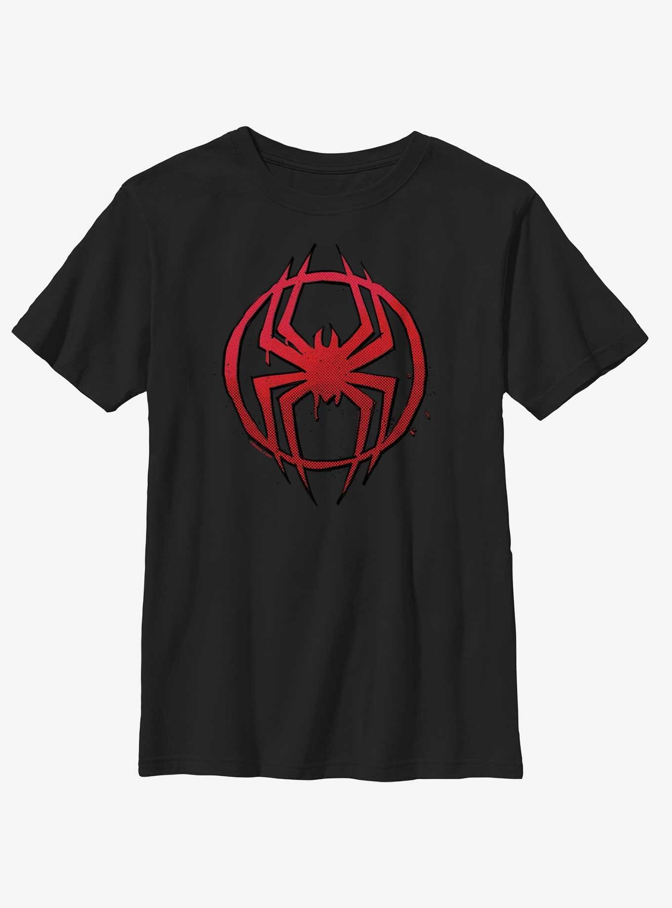 Marvel Spider-Man: Across the Spider-Verse Miles Morales Spider Icon Youth T-Shirt, BLACK, hi-res