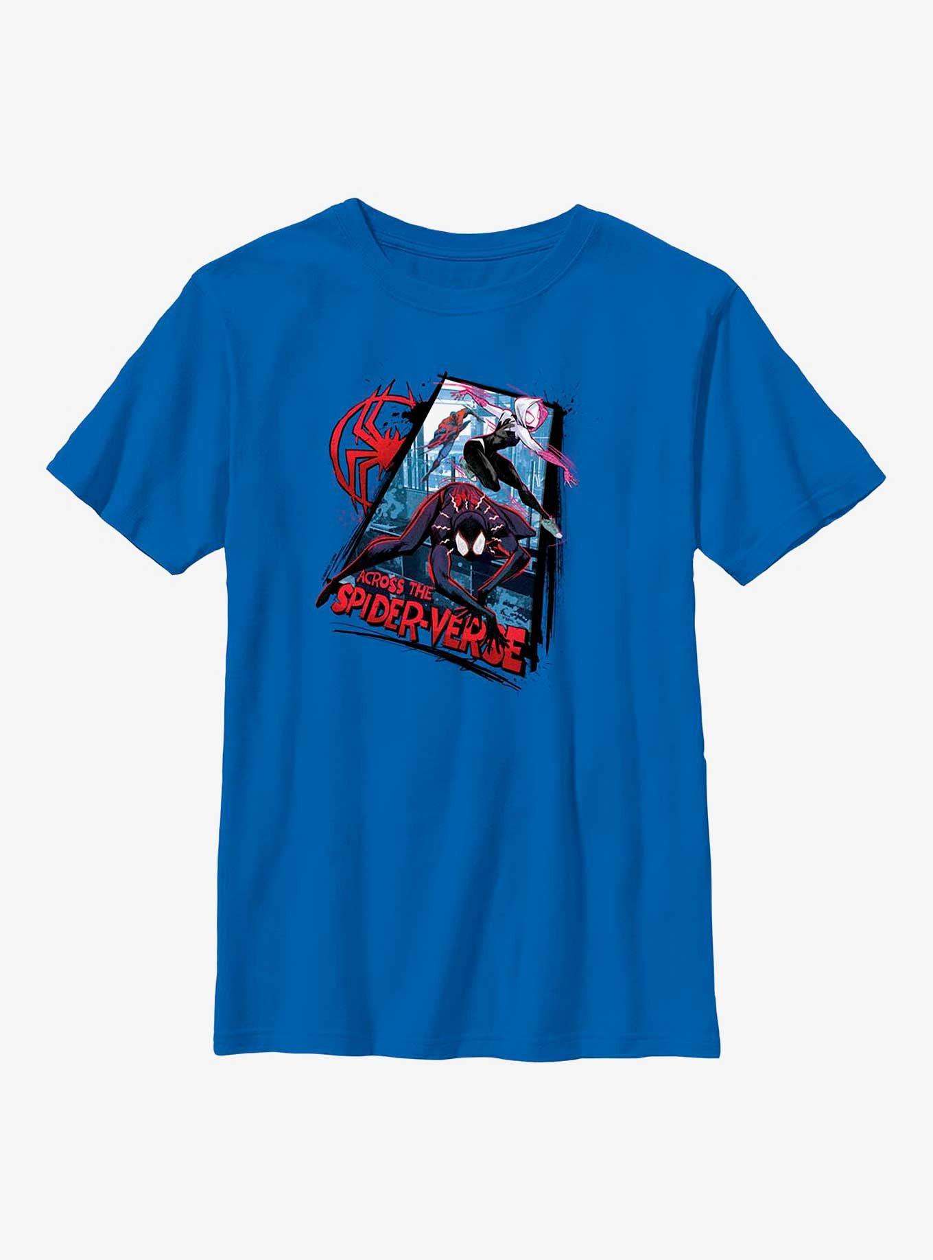 Marvel Spider-Man: Across the Spider-Verse Spider Trio Youth T-Shirt, ROYAL, hi-res