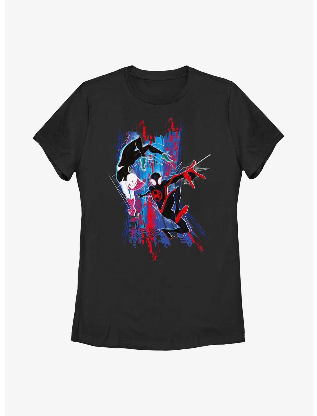 Marvel Spider-Man: Across the Spider-Verse Spider-Gwen and Miles Womens T-Shirt, BLACK, hi-res