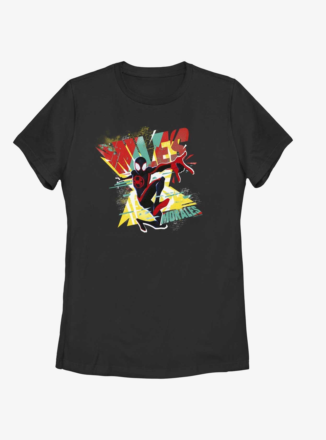 Marvel Spider-Man: Across the Spider-Verse Miles Morales Poster Womens T-Shirt, BLACK, hi-res