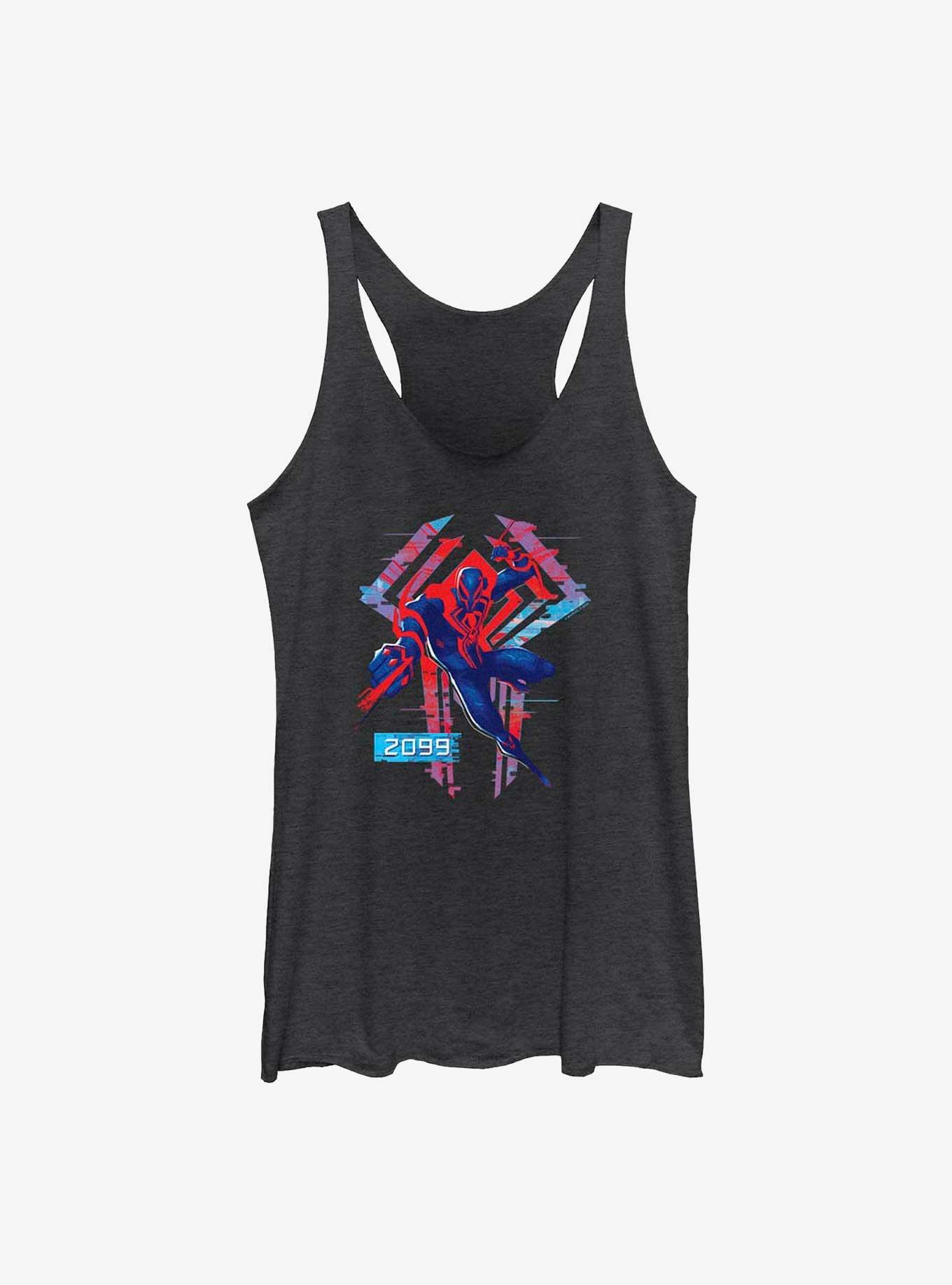 Marvel Spider-Man: Across the Spider-Verse Miguel O'Hara 2099 Badge Womens Tank Top, BLK HTR, hi-res