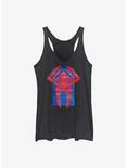 Marvel Spider-Man: Across the Spider-Verse Glitchy Miguel O'Hara Logo Womens Tank Top, BLK HTR, hi-res