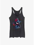 Marvel Spider-Man: Across the Spider-Verse Glitchy Miles Morales Womens Tank Top, BLK HTR, hi-res