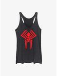 Marvel Spider-Man: Across the Spider-Verse Miguel O'Hara 2099 Logo Womens Tank Top, BLK HTR, hi-res