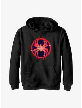 Marvel Spider-Man: Across the Spider-Verse Glitchy Miles Morales Symbol Youth Hoodie, , hi-res