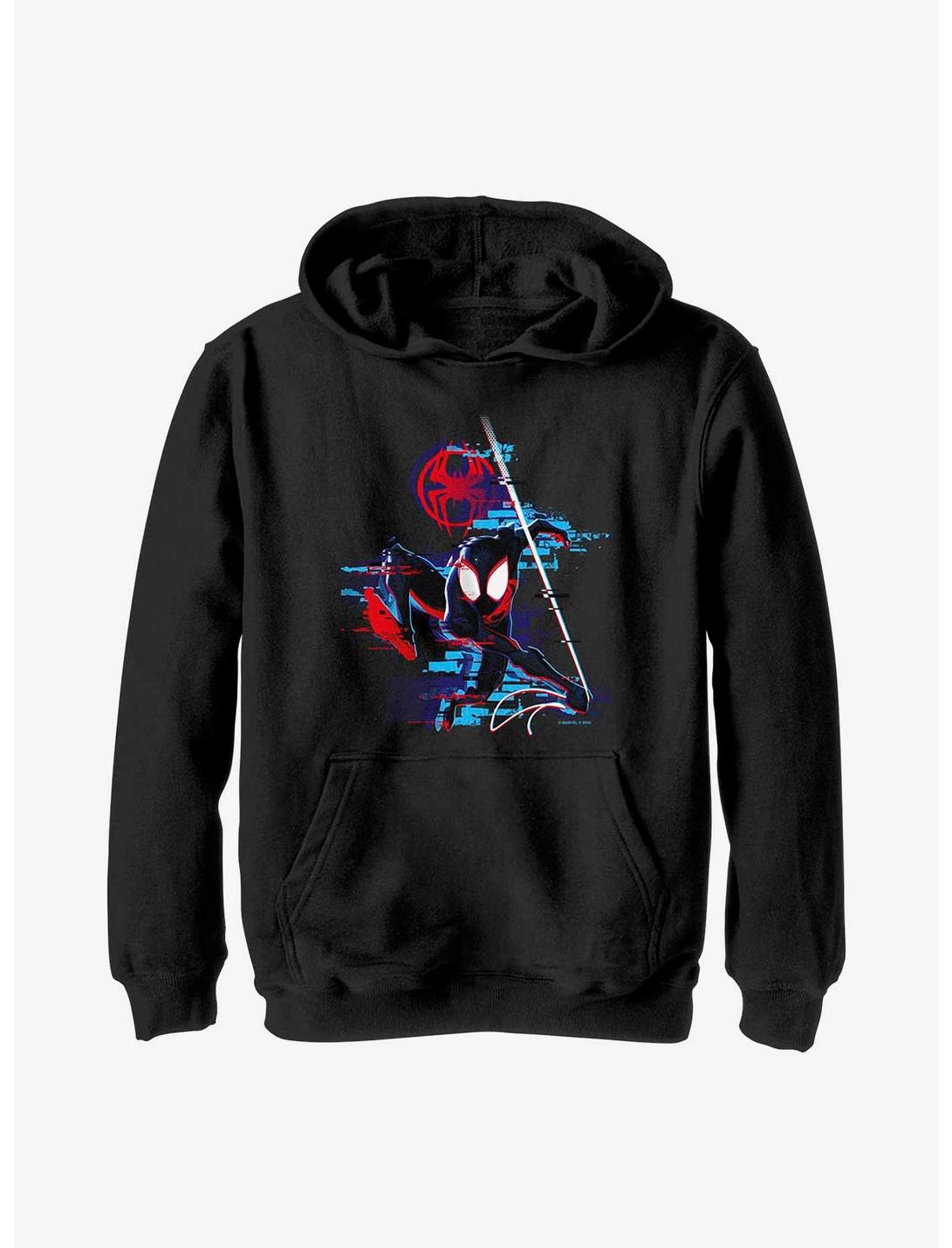 Marvel Spider-Man: Across the Spider-Verse Glitchy Miles Morales Youth Hoodie, BLACK, hi-res