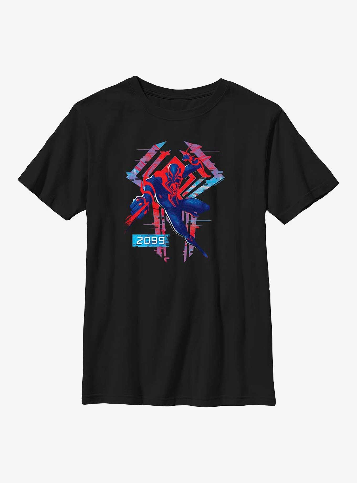 Marvel Spider-Man: Across the Spider-Verse Miguel O'Hara 2099 Badge Youth T-Shirt, BLACK, hi-res