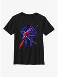 Marvel Spider-Man: Across the Spider-Verse Miguel O'Hara 2099 Poster Youth T-Shirt, BLACK, hi-res
