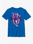 Marvel Spider-Man: Across the Spider-Verse Geometric Spider-Gwen Symbol Youth T-Shirt, ROYAL, hi-res