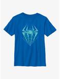 Marvel Spider-Man: Across the Spider-Verse Spider-Gwen Logo In Webs Youth T-Shirt, ROYAL, hi-res