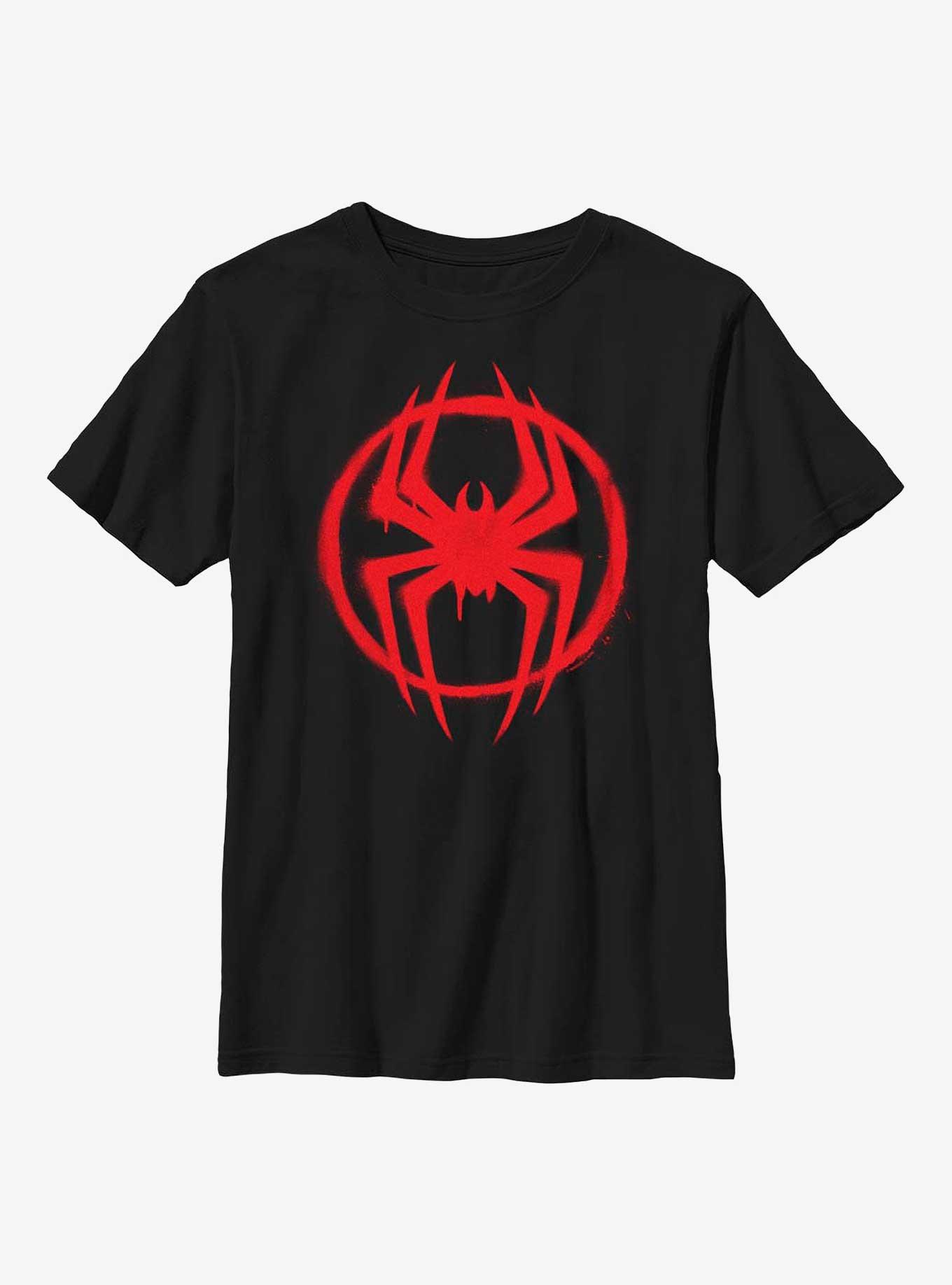 Marvel Spider-Man: Across the Spider-Verse Miles Morales Logo Youth T-Shirt, BLACK, hi-res