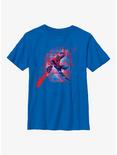 Marvel Spider-Man: Across the Spider-Verse Miguel O'Hara Shooting Webs Youth T-Shirt, ROYAL, hi-res