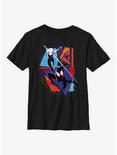 Marvel Spider-Man: Across the Spider-Verse Spider-Gwen Miguel O'Hara and Miles Morales Poster Youth T-Shirt, BLACK, hi-res