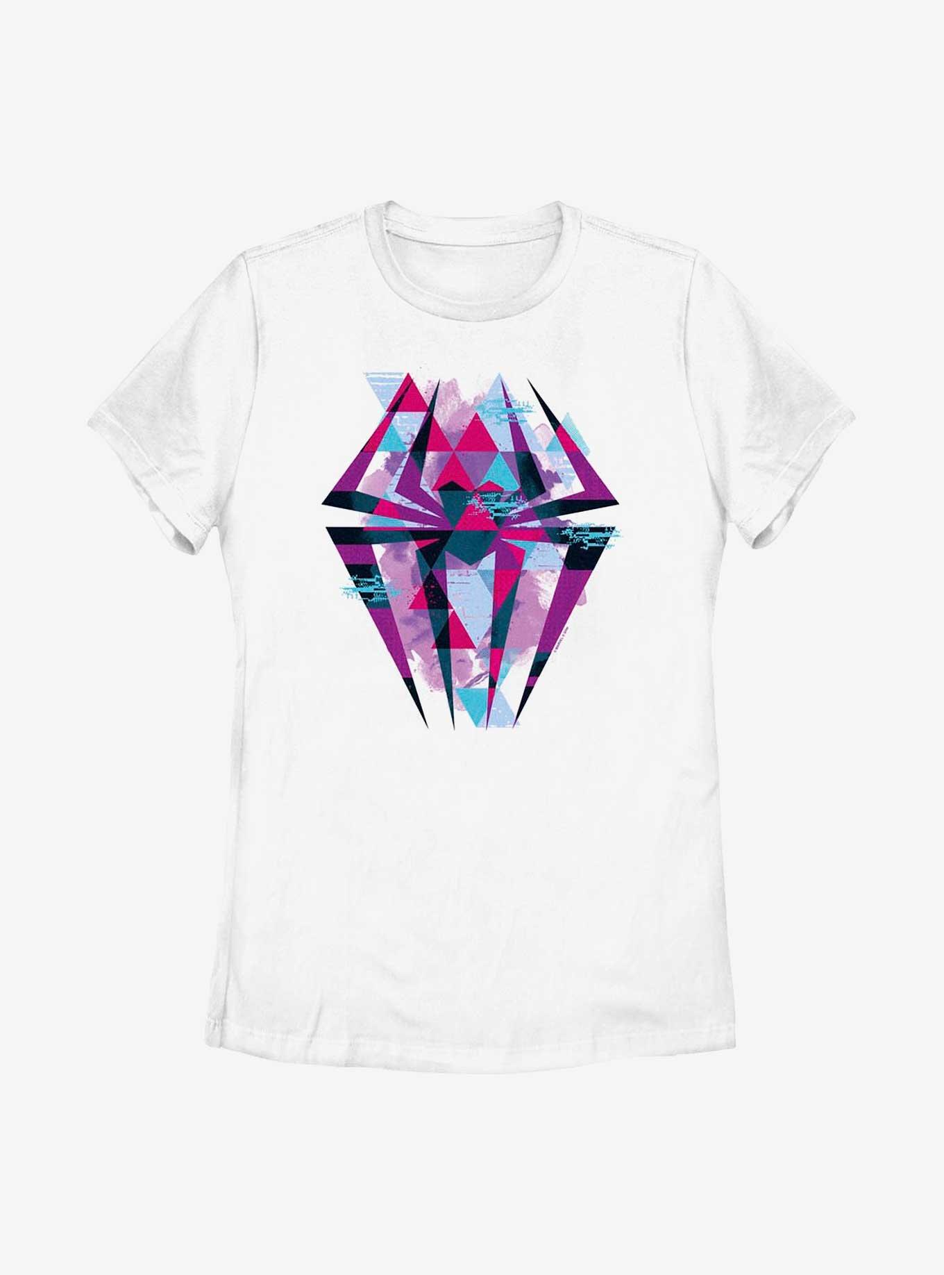 Marvel Spider-Man: Across the Spider-Verse Geometric Spider-Gwen Symbol Womens T-Shirt, WHITE, hi-res