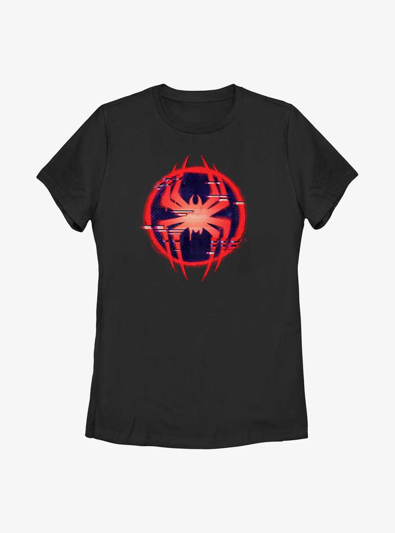 Marvel Spider-Man: Across the Spider-Verse Glitchy Miles Morales Symbol Womens T-Shirt, , hi-res