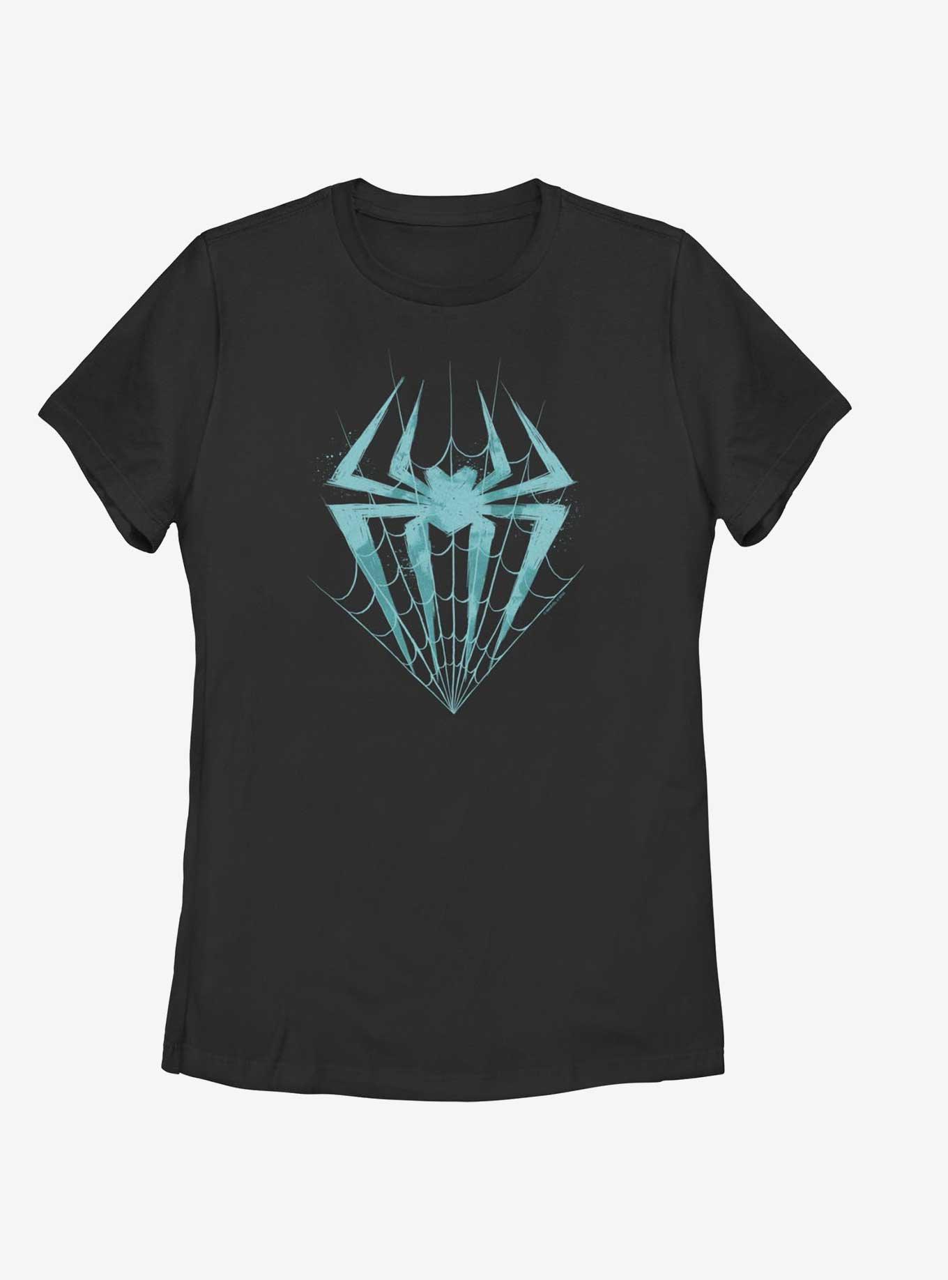 Marvel Spider-Man: Across the Spider-Verse Spider-Gwen Logo In Webs Womens T-Shirt, BLACK, hi-res