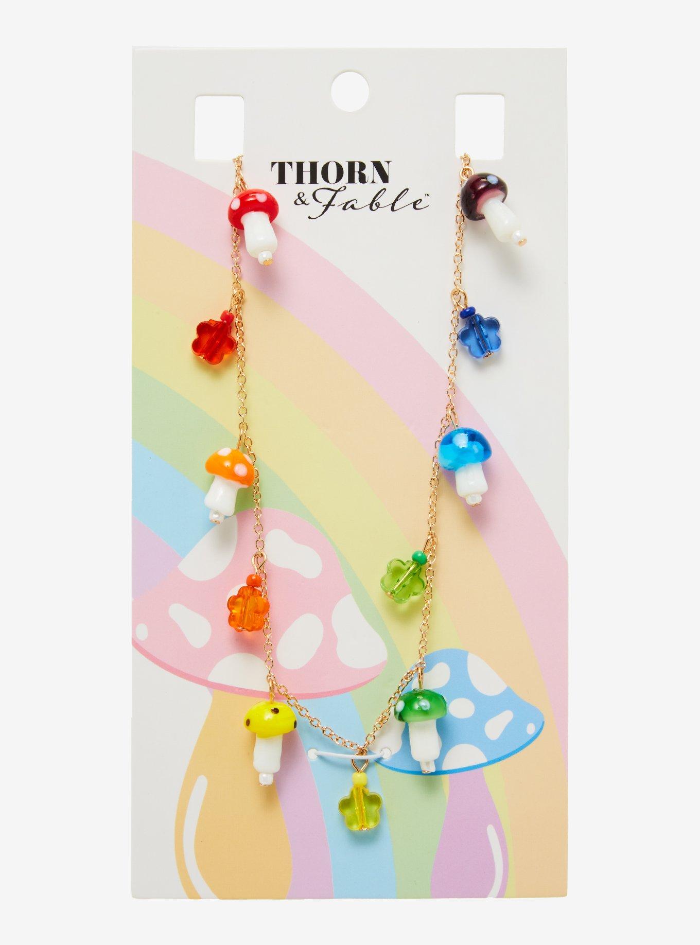 Thorn & Fable Rainbow Mushroom Necklace, , hi-res