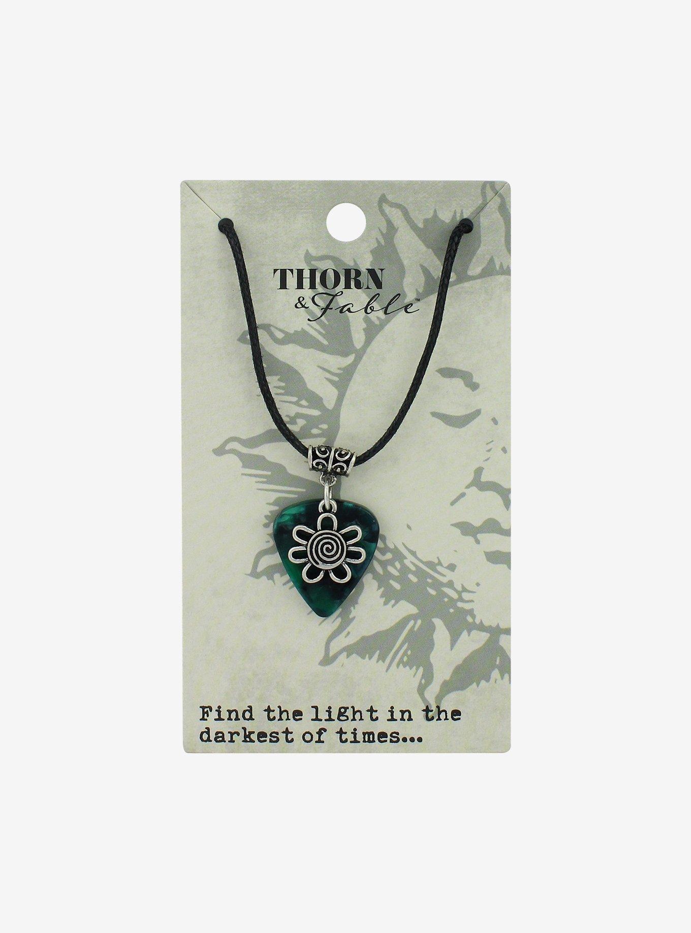 Thorn & Fable Flower Guitar Pick Cord Choker, , hi-res