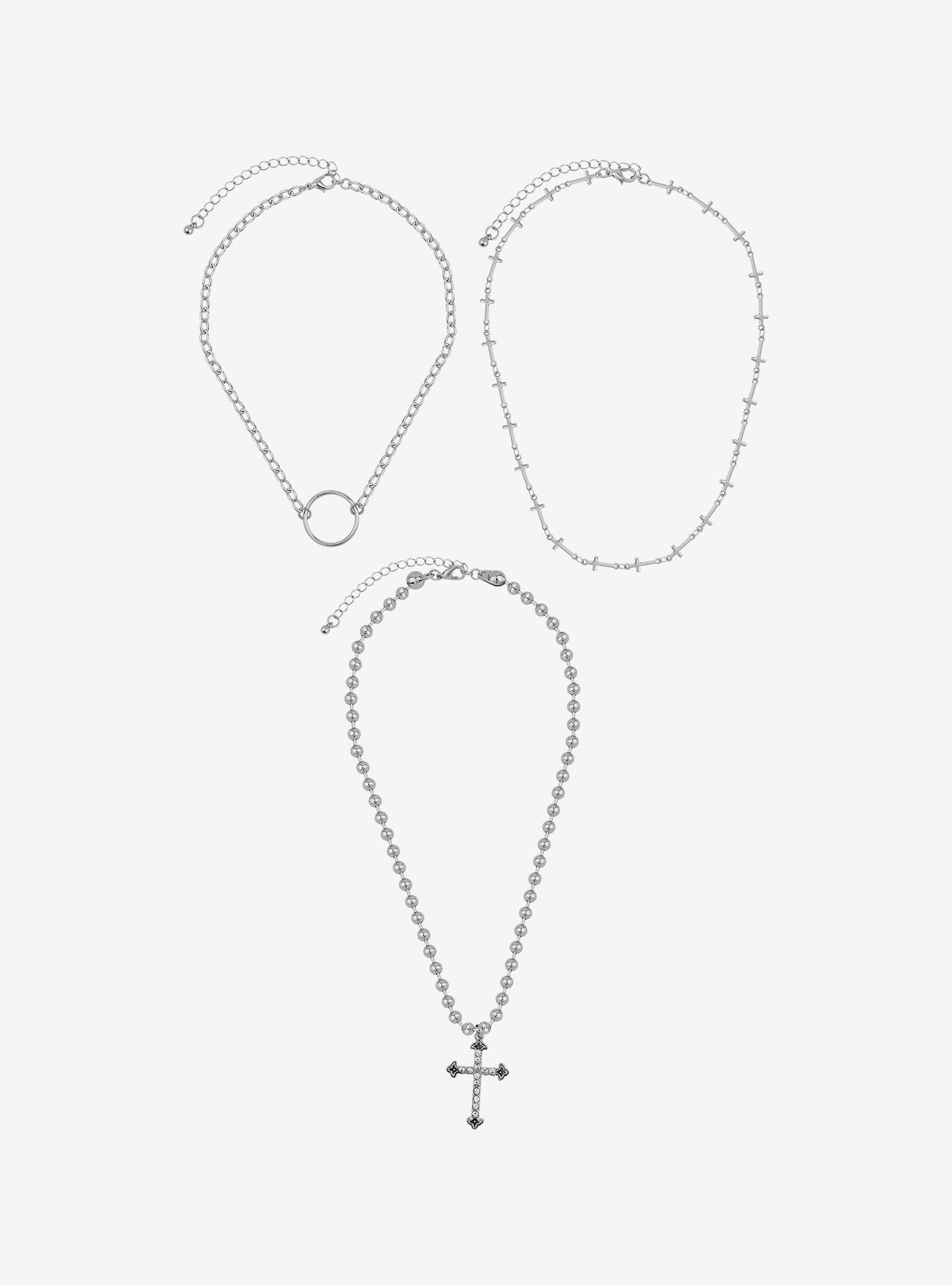 Social Collision O-Ring & Cross Necklace Set, , hi-res