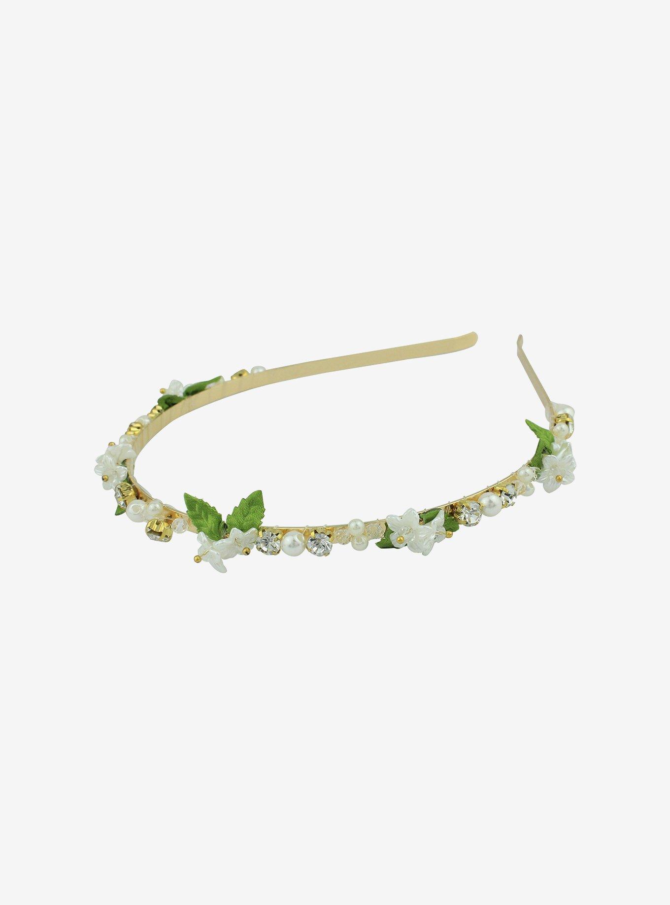 Thorn & Fable Dainty White Flower Headband, , hi-res