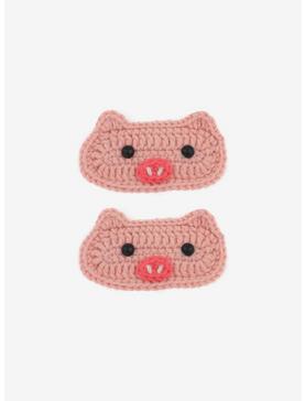 Crochet Pig Hair Clip Set, , hi-res