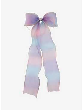 Sweet Society Pastel Ombre Mesh Heart Hair Bow, , hi-res