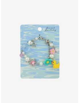 Sweet Society Rubber Duck Flower Charm Bracelet, , hi-res