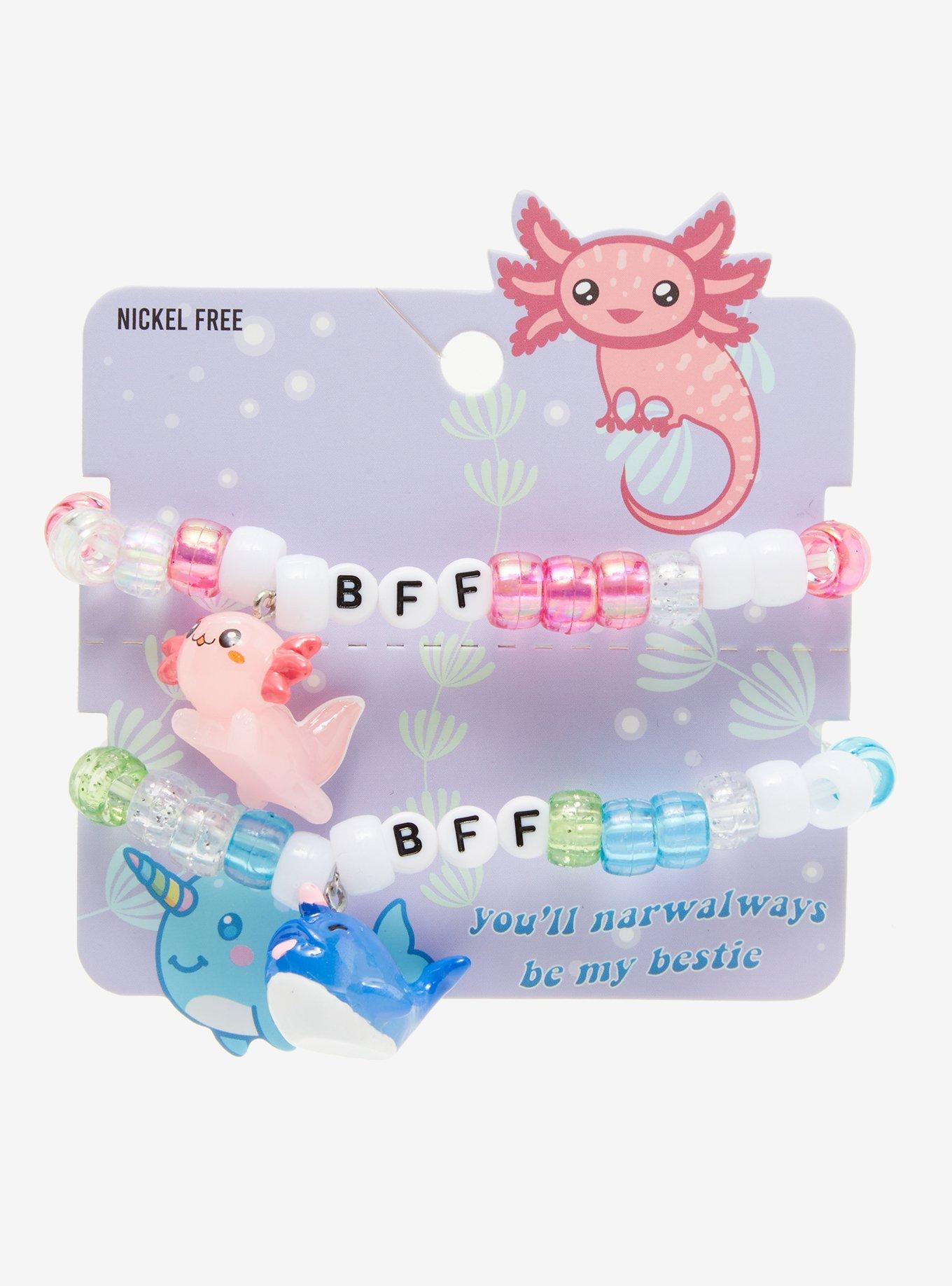 Axolotl Narwhal Best Friend Beaded Bracelet Set, , hi-res