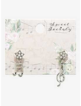 Sweet Society Musical Note Star Mismatch Drop Earrings, , hi-res
