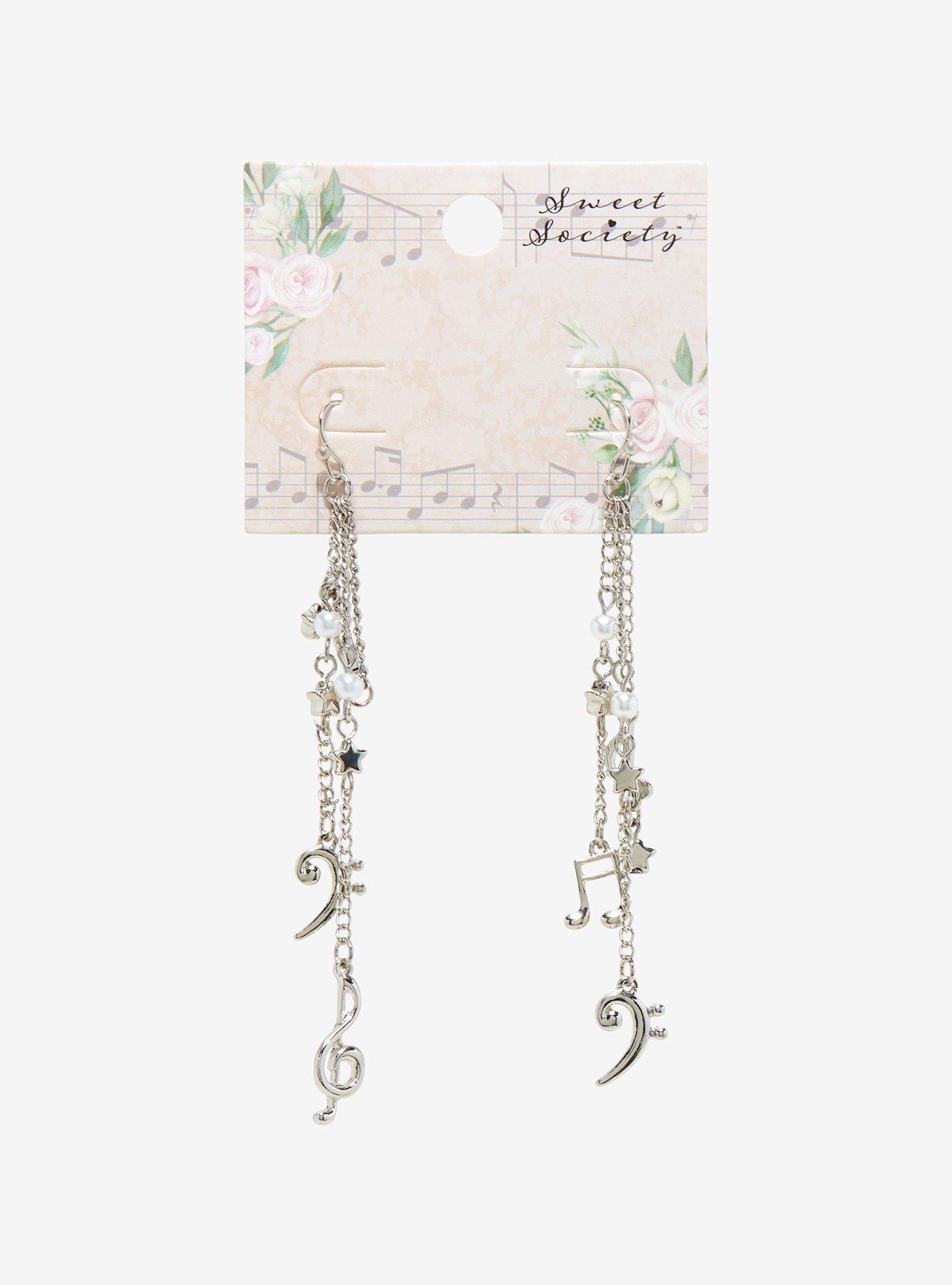Sweet Society Musical Note Drop Earrings, , hi-res
