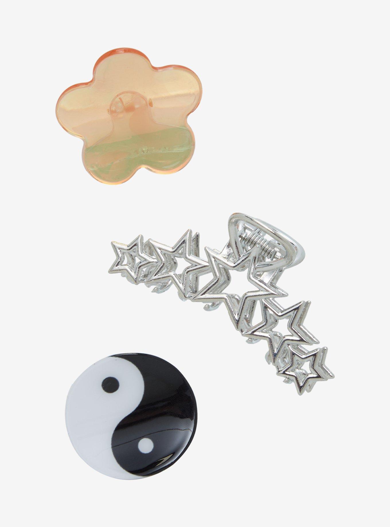 Flower Star & Yin Yang Claw Clip Set, , hi-res