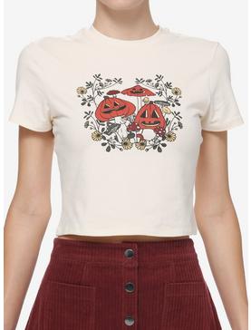 Thorn & Fable Jack-O'-Lantern Mushrooms Crop Girls T-Shirt, , hi-res