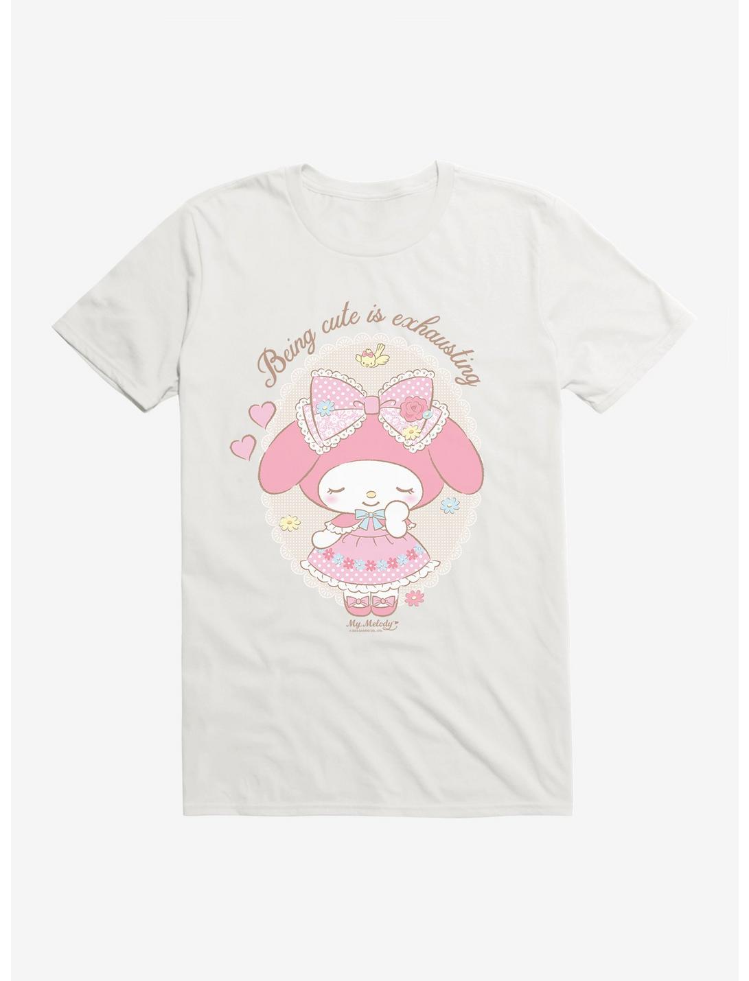 My Melody Being Cute Is Exhausting T-Shirt, WHITE, hi-res