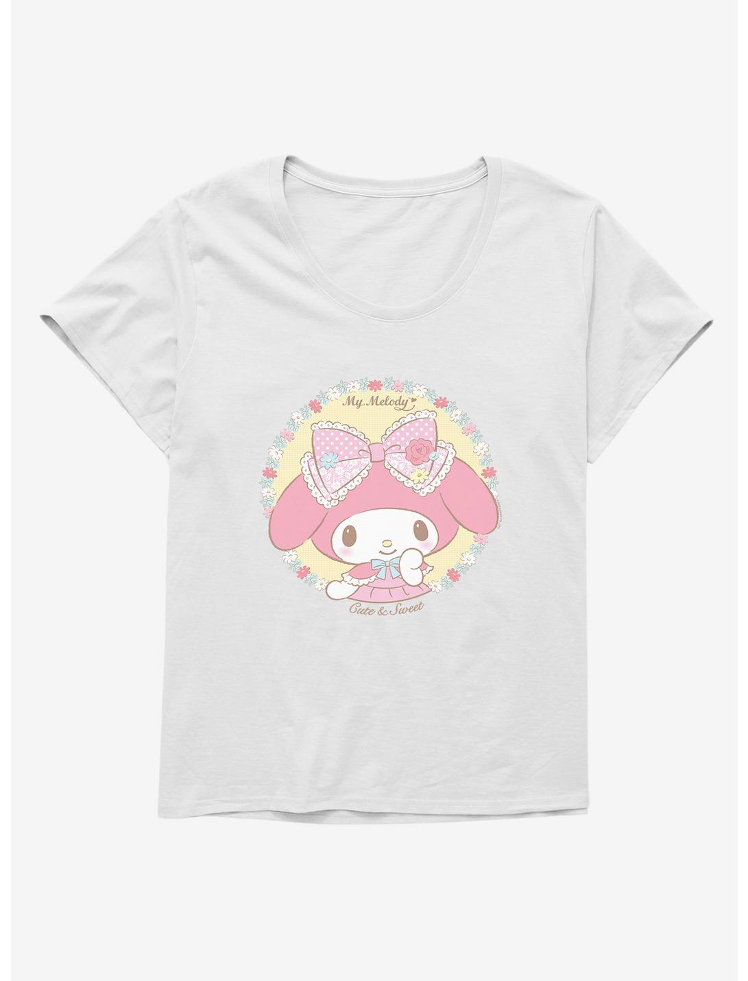 My Melody Cute & Sweet Womens T-Shirt Plus Size, WHITE, hi-res