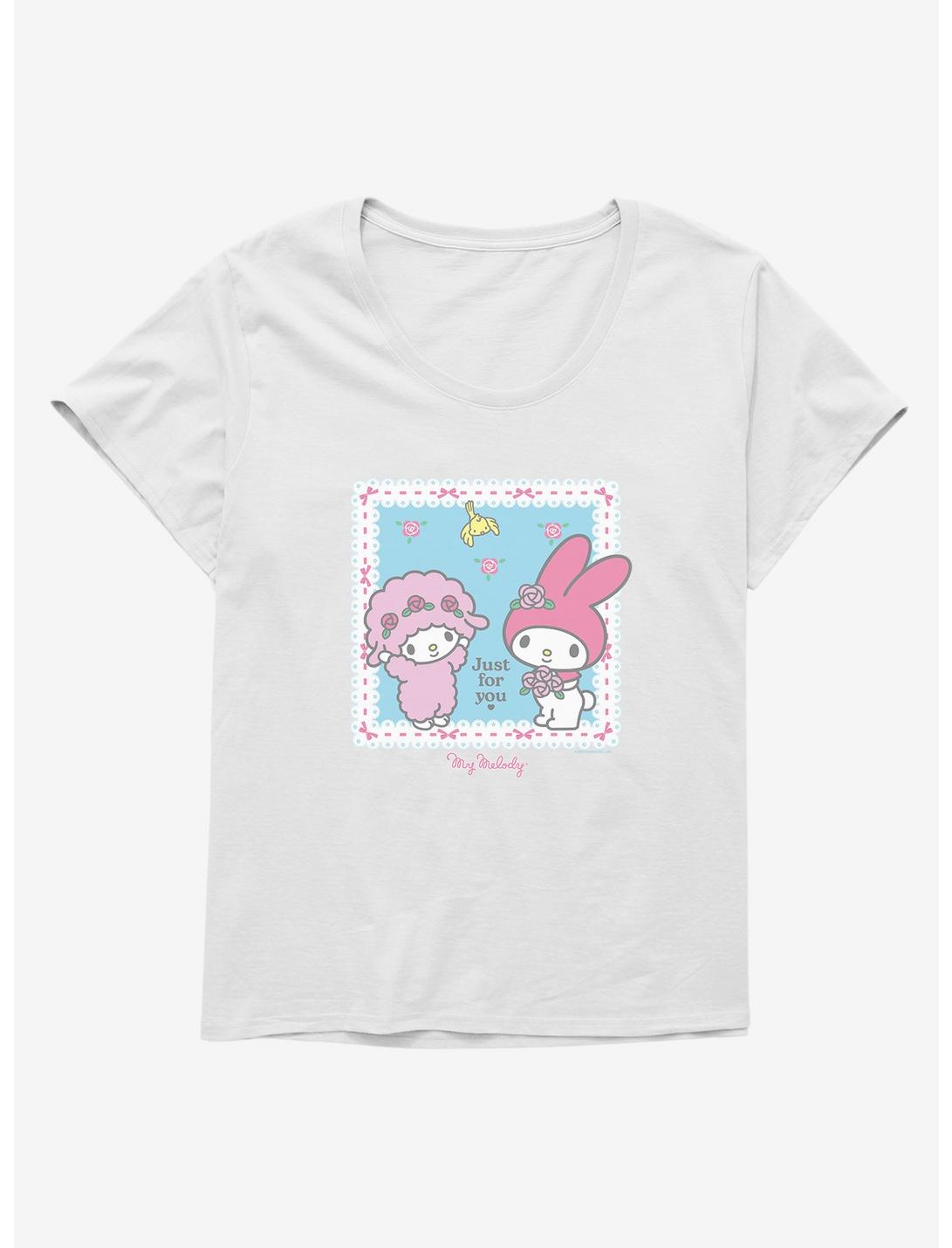 My Melody Just For You Womens T-Shirt Plus Size, WHITE, hi-res