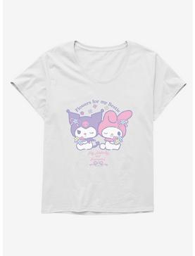 Plus Size My Melody & Kuromi Flowers For My Bestie Womens T-Shirt Plus Size, , hi-res