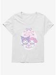 My Melody & Kuromi Pastel Flowers Stay Kind Womens T-Shirt Plus Size, WHITE, hi-res