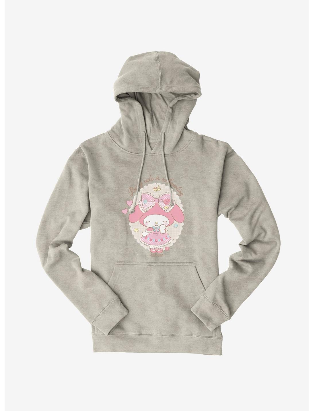 My Melody Being Cute Is Exhausting Hoodie, OATMEAL HEATHER, hi-res