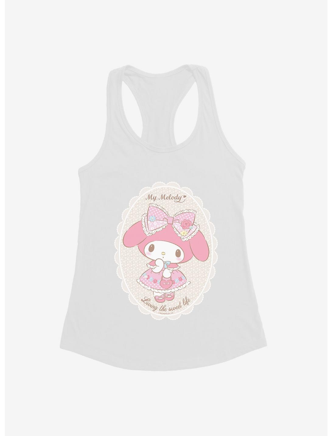 My Melody Living The Sweet Life Womens Tank Top, WHITE, hi-res
